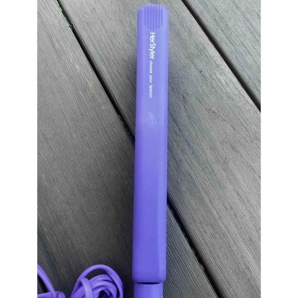 HerStyler Purple Tourmaline Flat Iron 1 Inch Hair Straightener 450F Dual Voltage